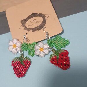 Handmade indigenous beadwork - strawberries